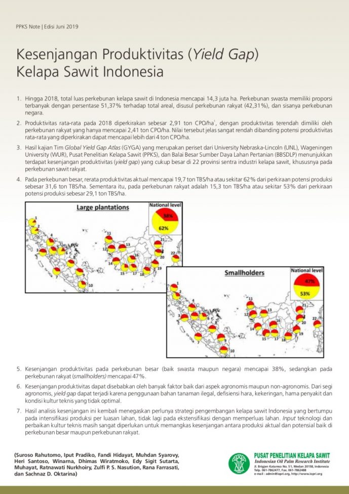 EDISI Juni 2019 - Kesenjangan Produktivitas (Yield Gap) Kelapa Sawit Indonesia