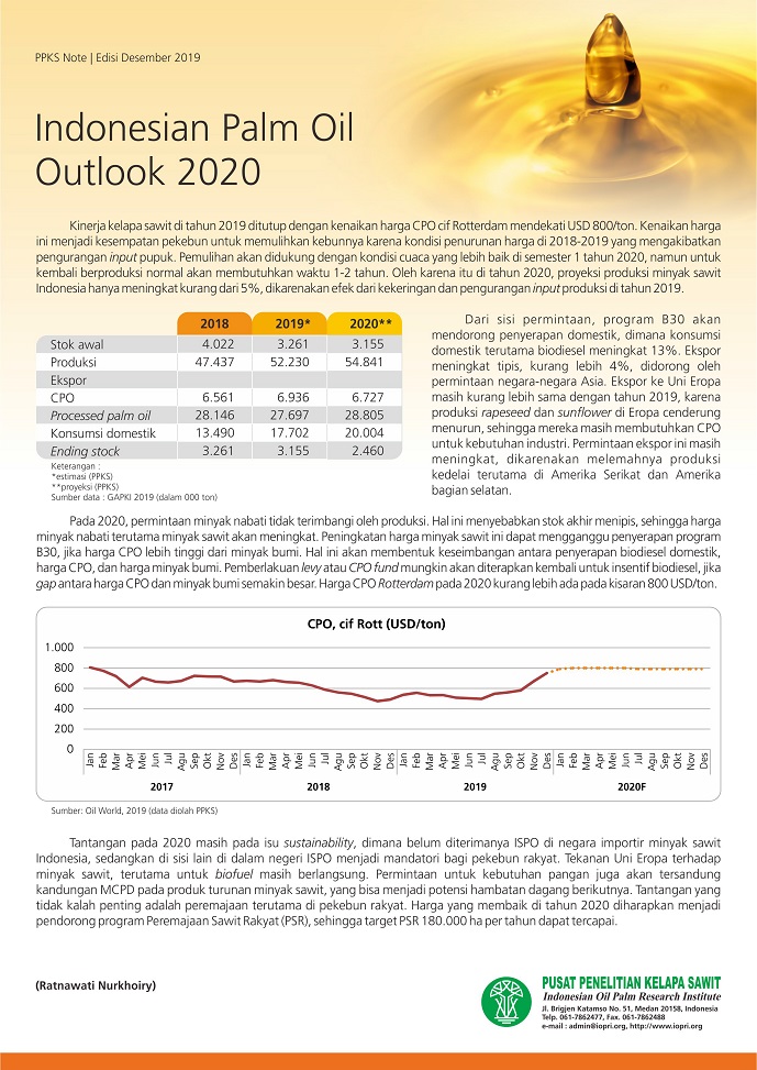 EDISI Desember 2019 - Indonesian Palm Oil Outlook 2020